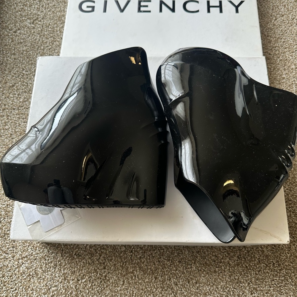 Givenchy Glossy Black Wedge Shoes